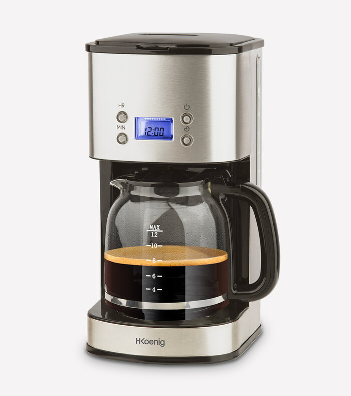 Macchina per caff&eacute; programmabile color acciaio inox