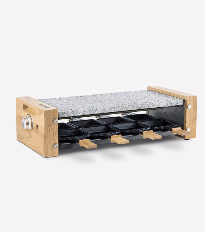 Raclette con grill e pietra in granito - 8 persone